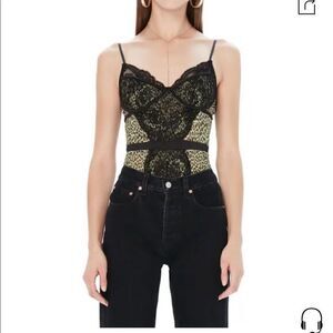 Lace Bodysuit In Limelight Leopard